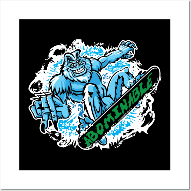 Abominable Snowman Snowboarder Wall Art by eShirtLabs